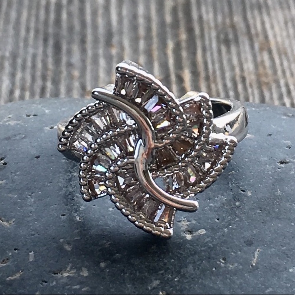 Multi Layer White Sapphire Rings - Picture 7 of 8